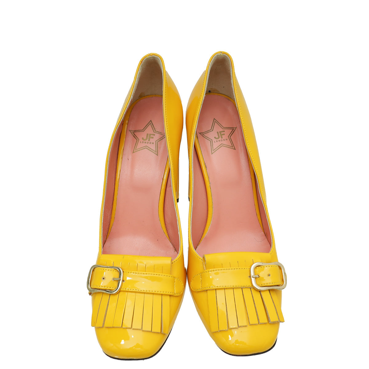 JF Yellow Fringe Square Toe Pump 40