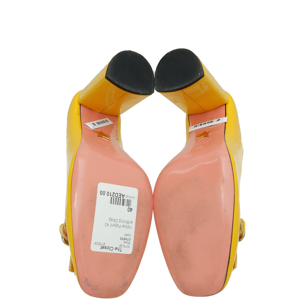 JF Yellow Fringe Square Toe Pump 40