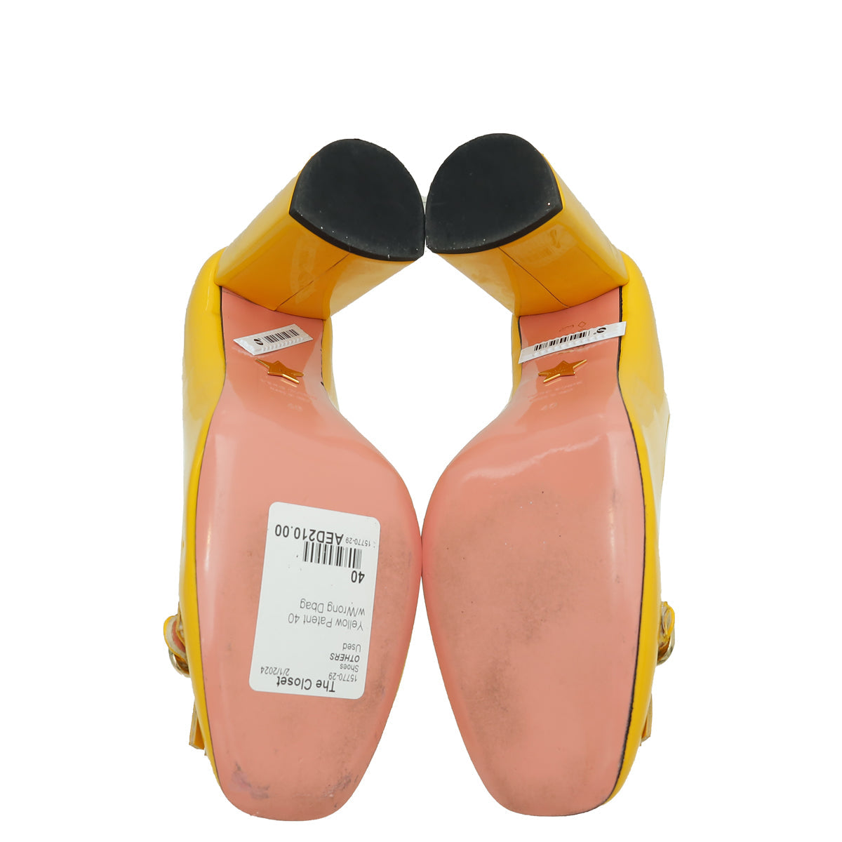 JF Yellow Fringe Square Toe Pump 40