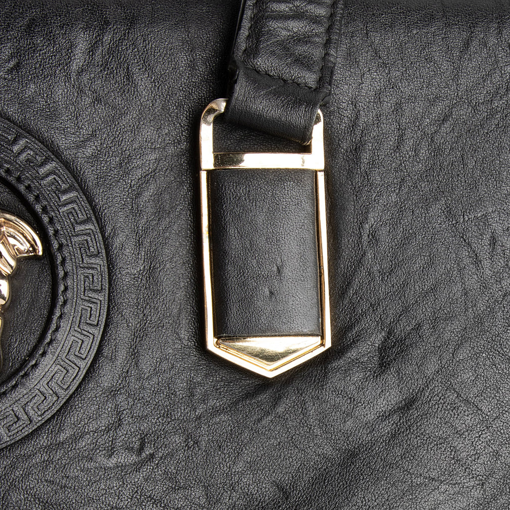 Versace Calfskin La Medusa Convertible Messenger Tote (SHF-XAvM3m)