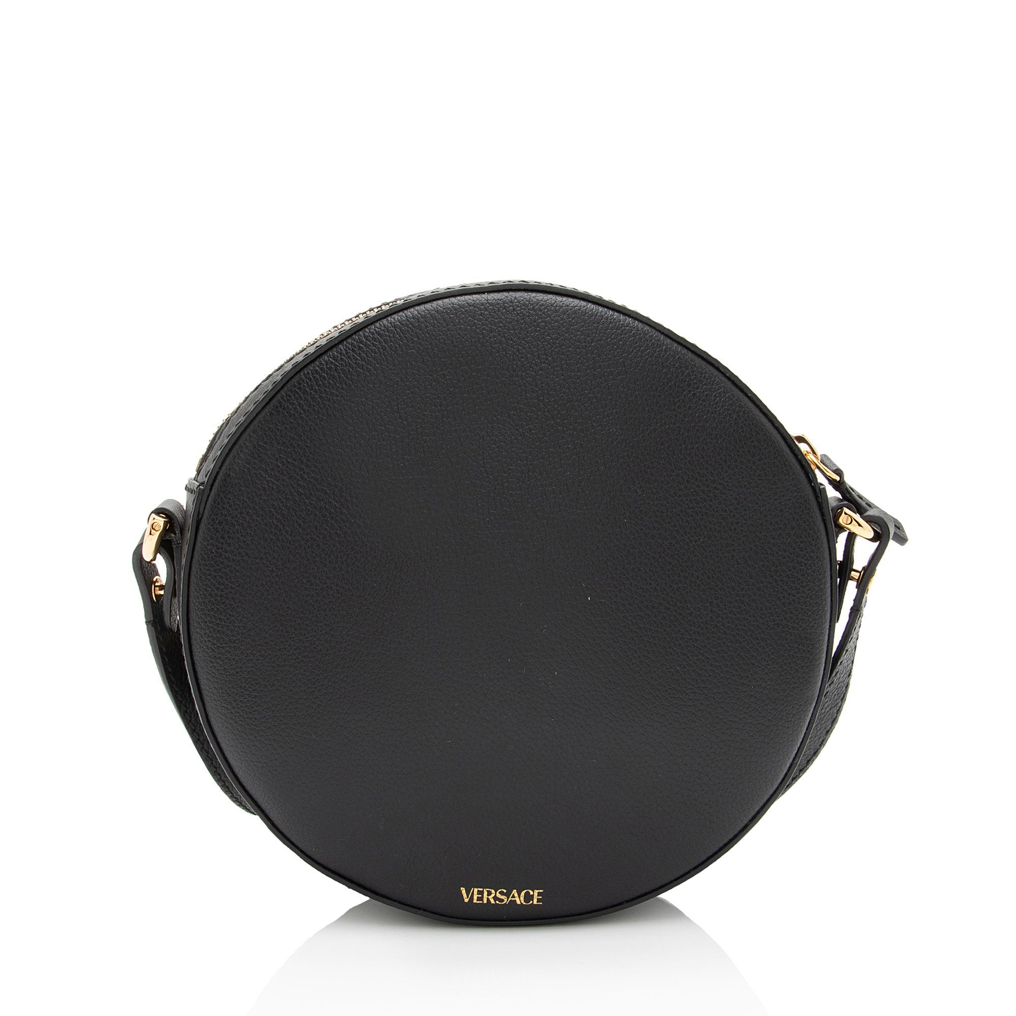 Versace Calfskin Medusa Chain Round Crossbody