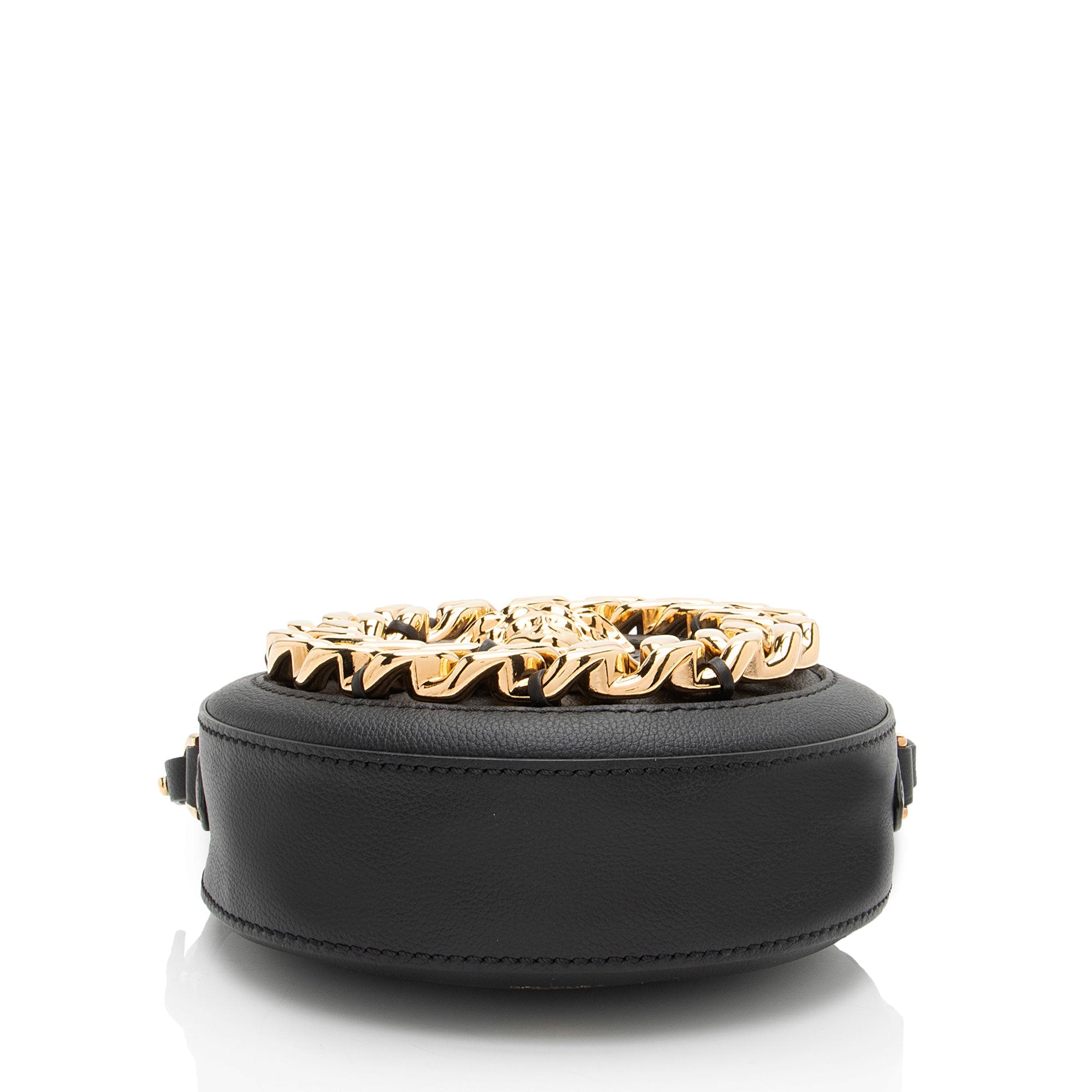Versace Calfskin Medusa Chain Round Crossbody