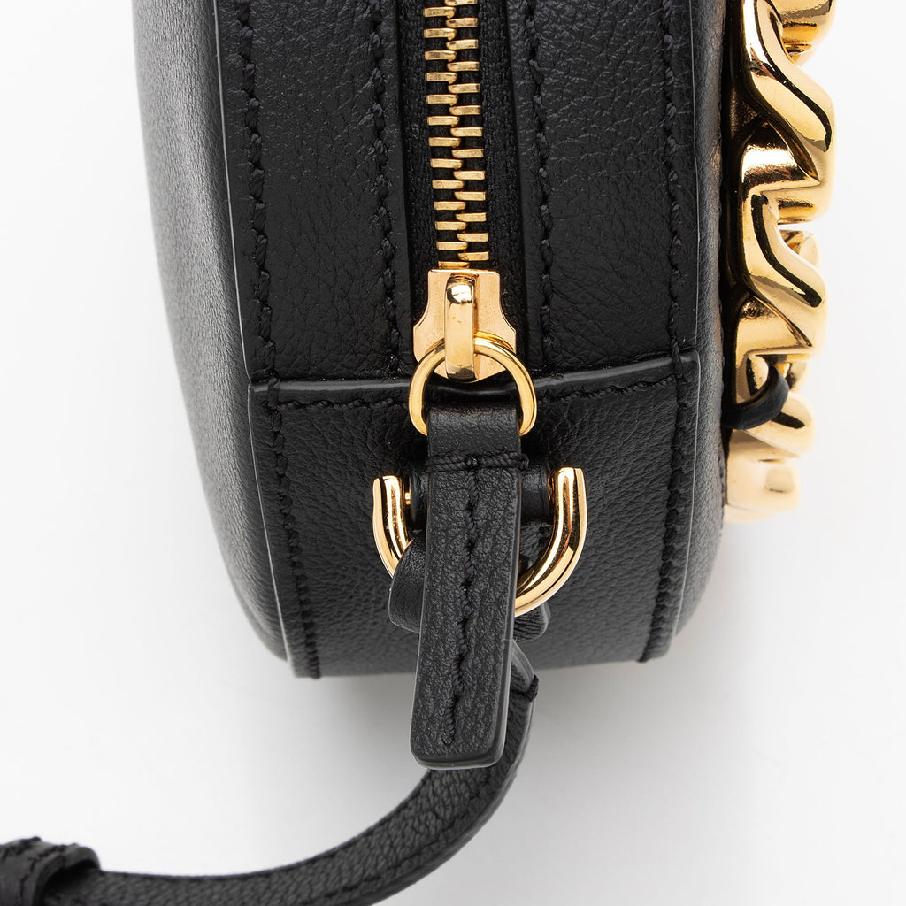 Versace Calfskin Medusa Chain Round Crossbody