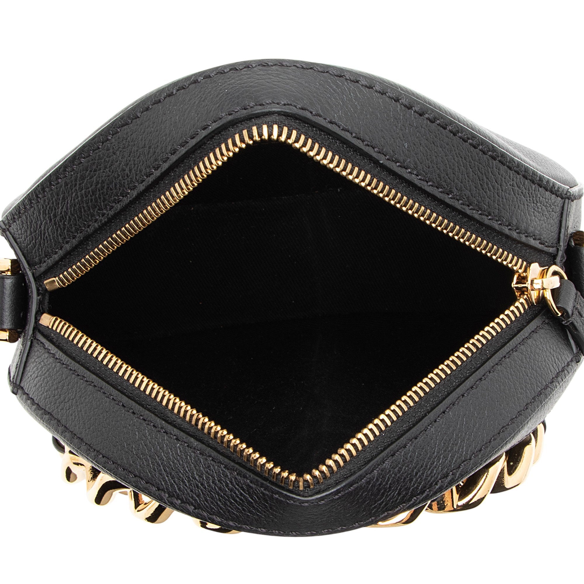Versace Calfskin Medusa Chain Round Crossbody
