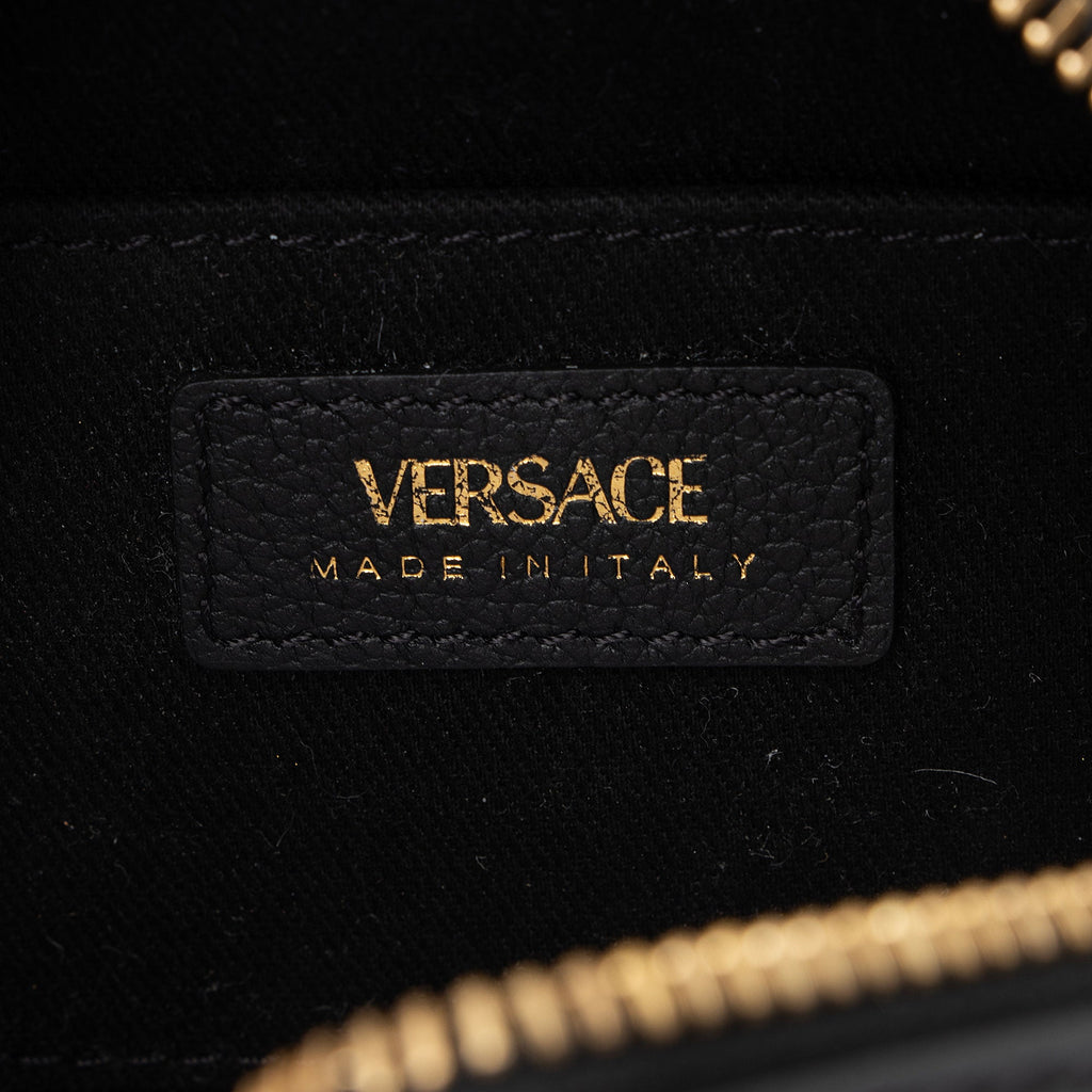 Versace Calfskin Medusa Chain Round Crossbody