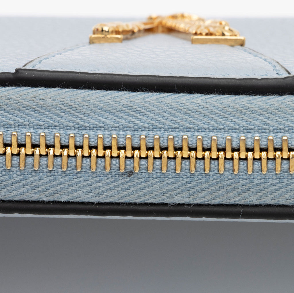 Versace Calfskin Virtus Zip Around Wallet (SHF-dvup03)
