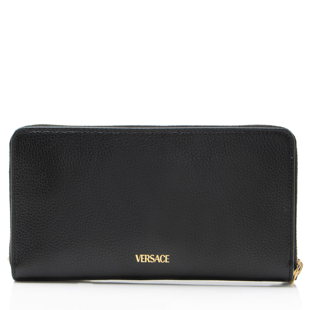 Versace Calfskin Virtus Zip Around Wallet