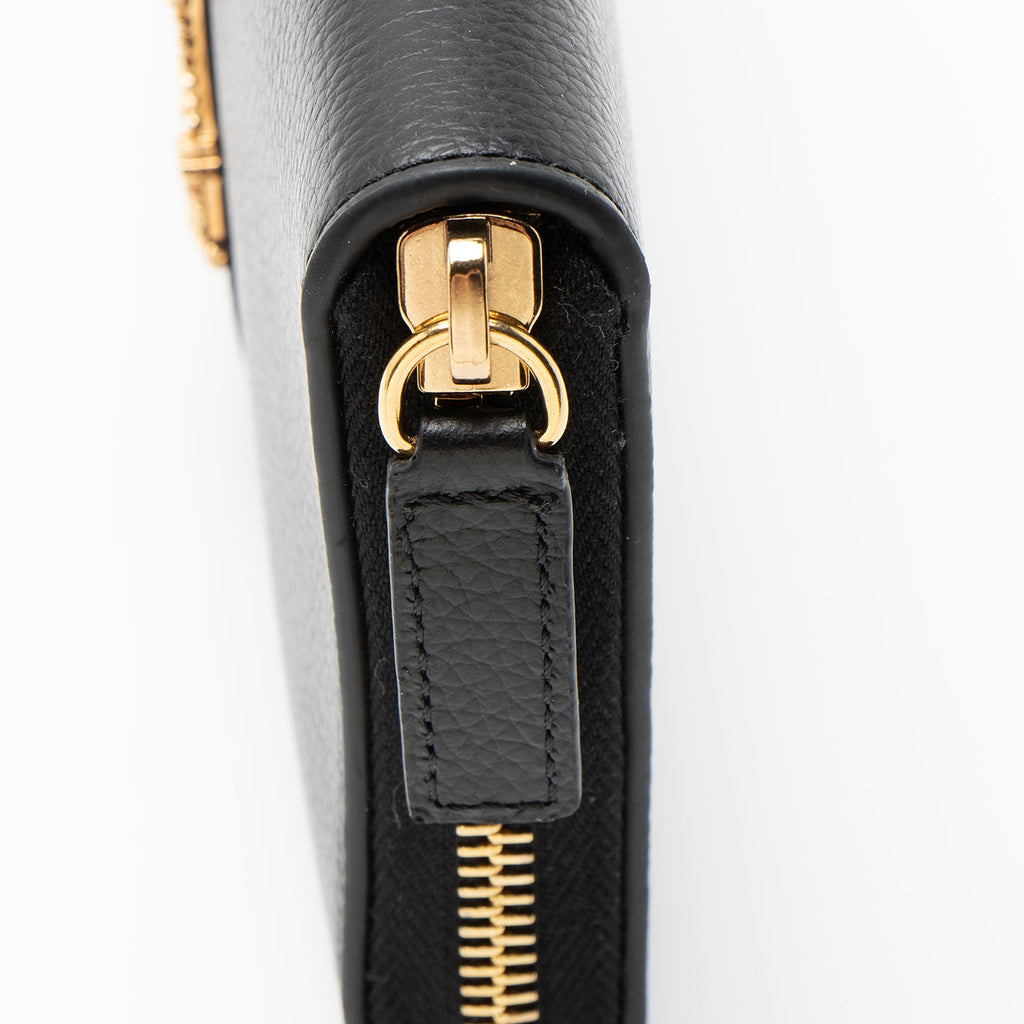Versace Calfskin Virtus Zip Around Wallet