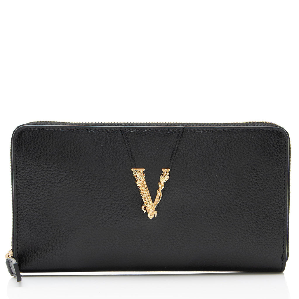Versace Calfskin Virtus Zip Around Wallet