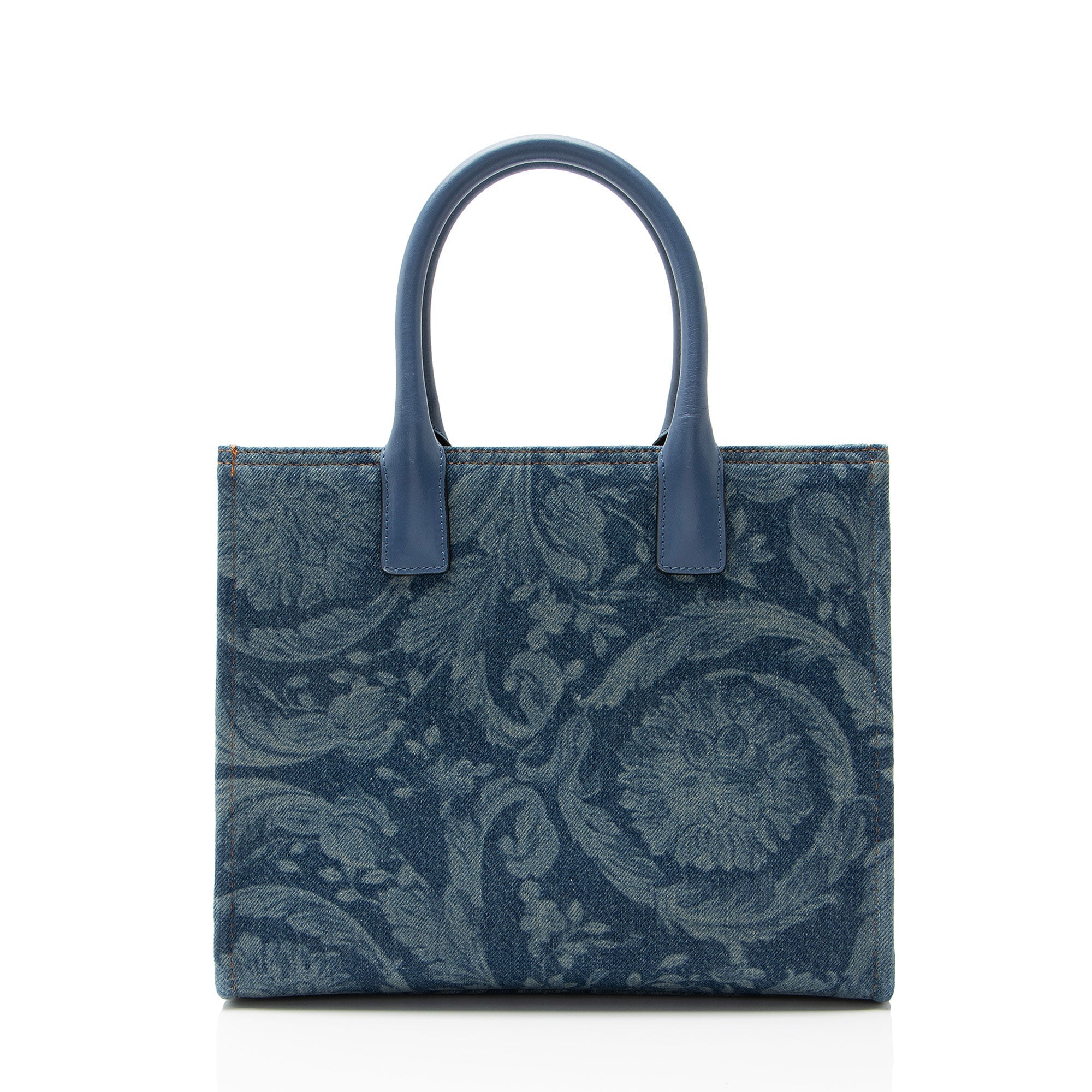 Versace Denim Barocco La Medusa Small Tote Bag