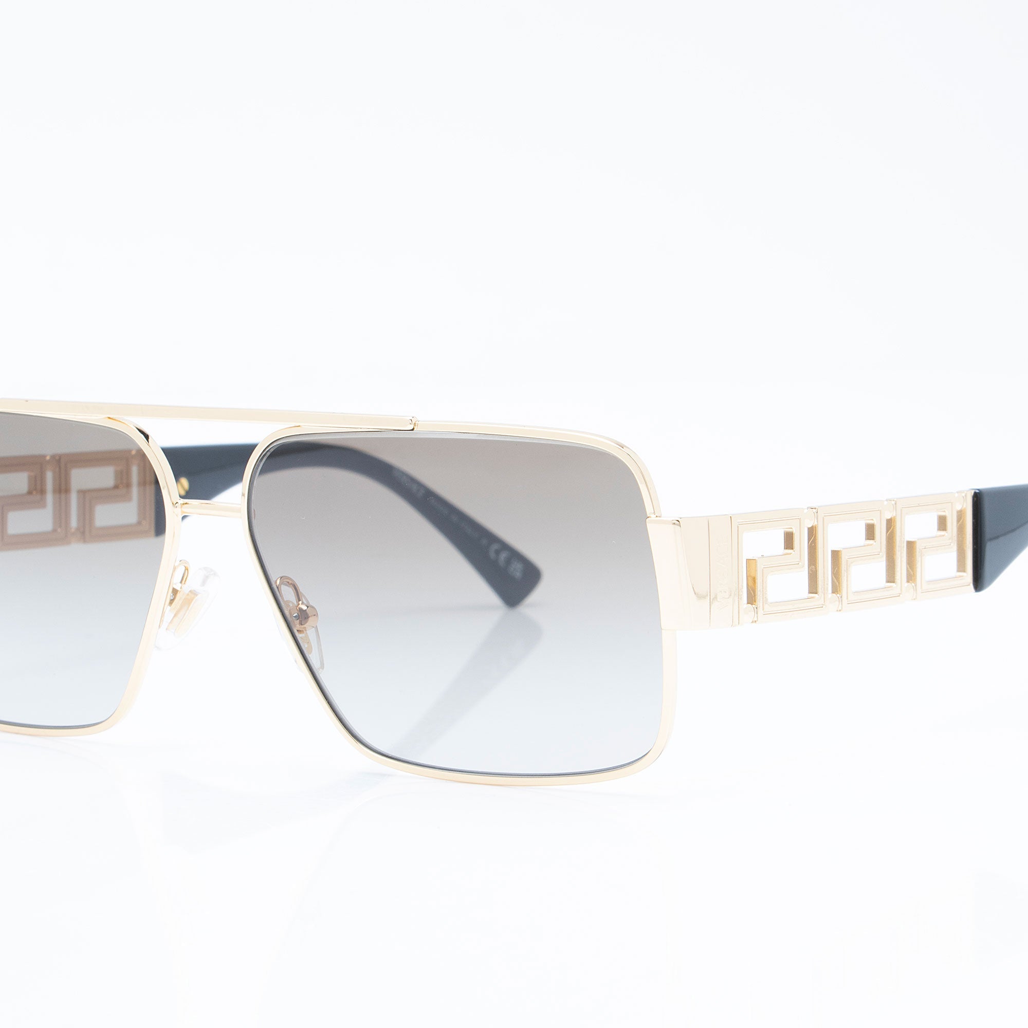 Versace Greca Cutout Rectangular Sunglasses