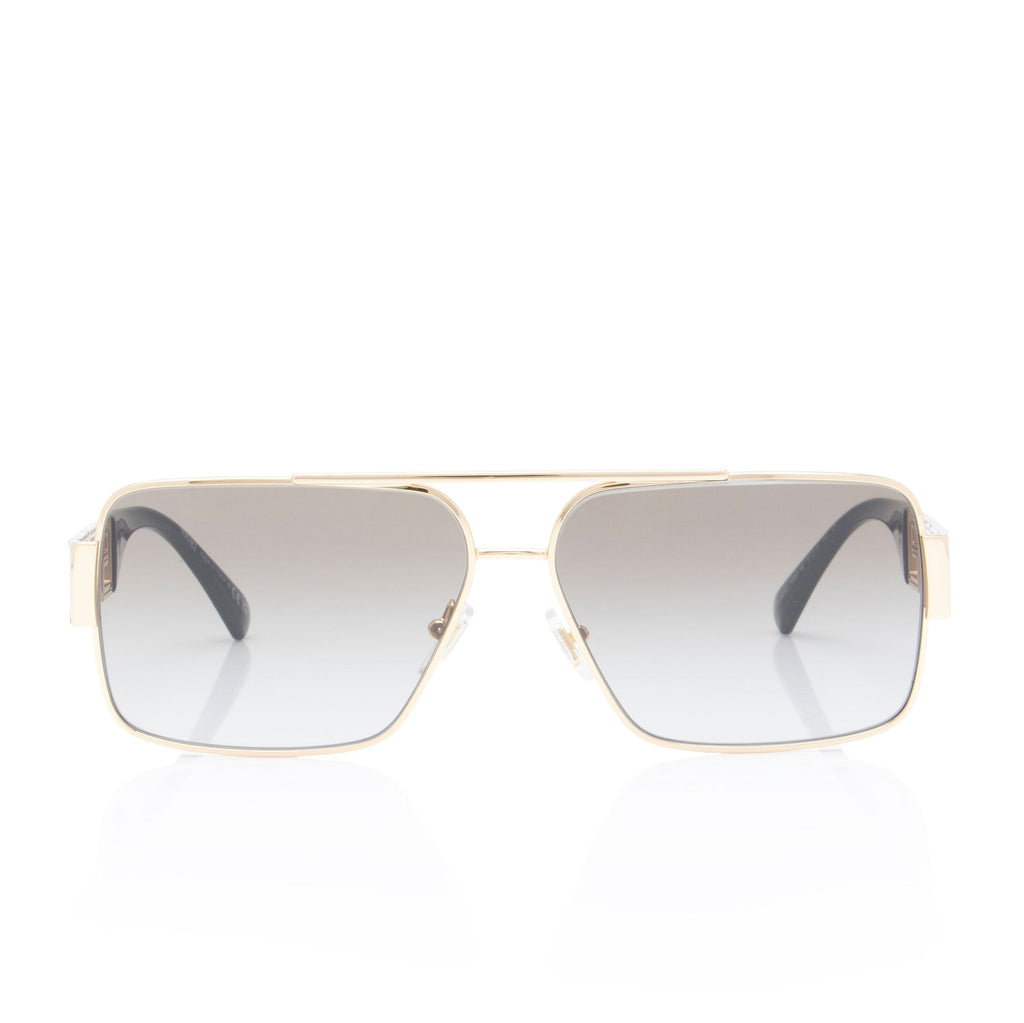 Versace Greca Cutout Rectangular Sunglasses