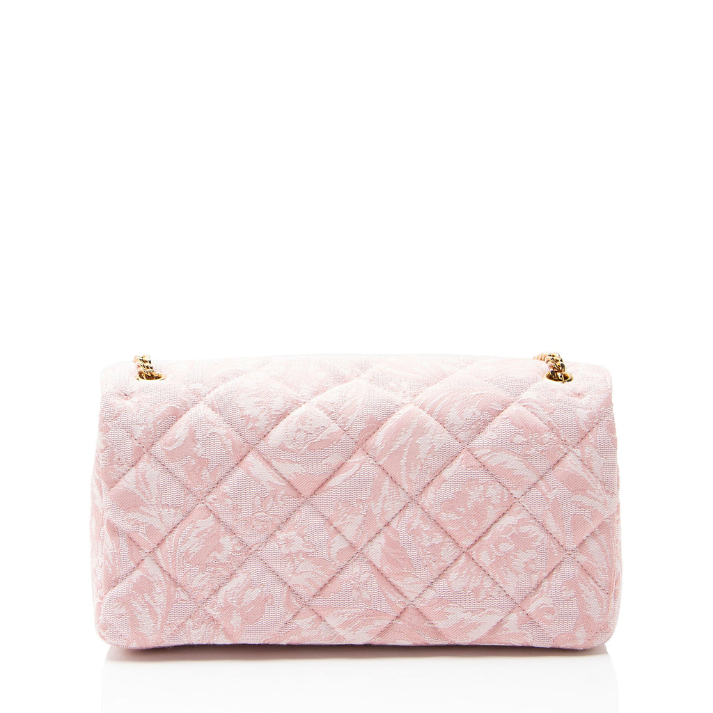 Versace Quilted Jacquard Medusa Medium Flap Shoulder Bag