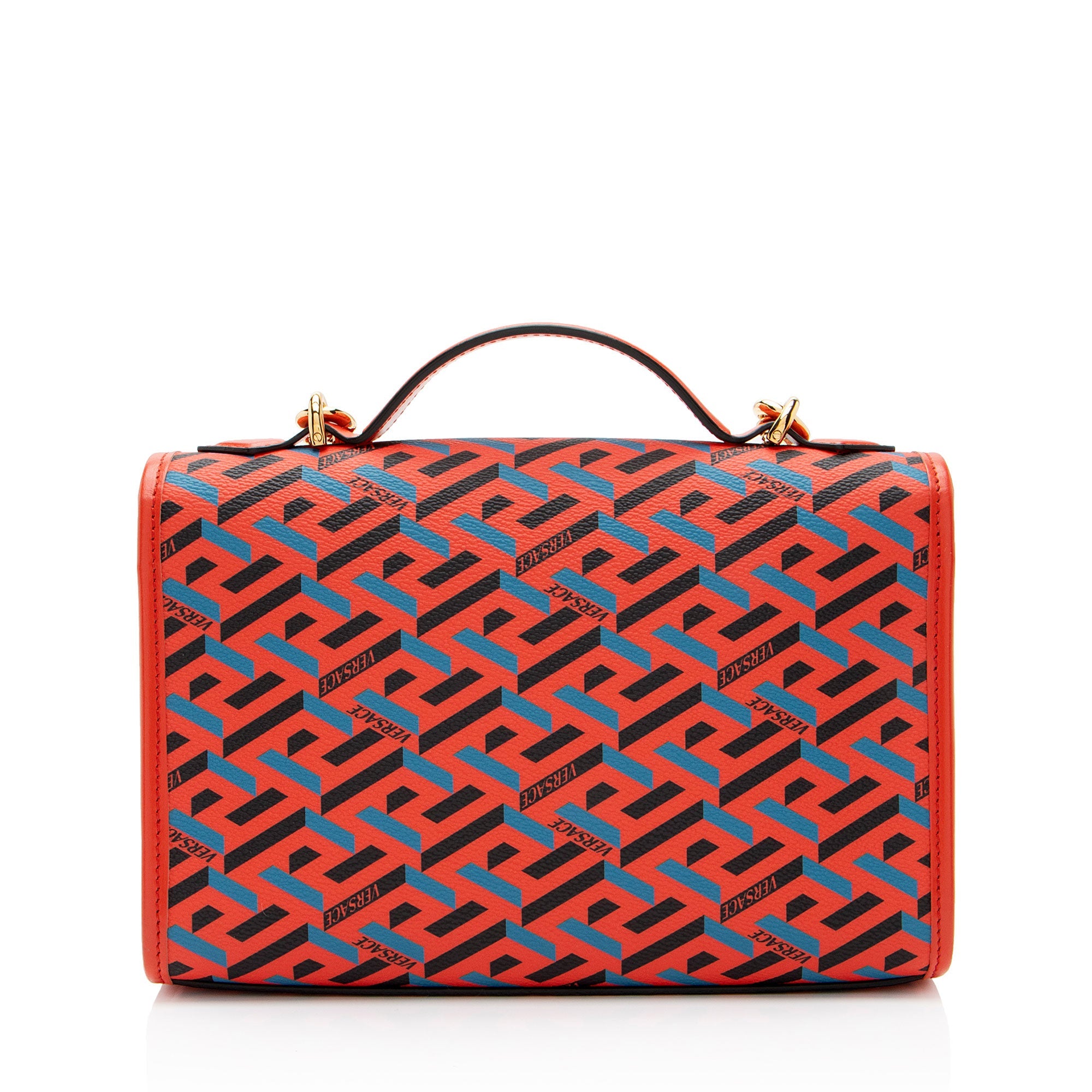 Versace La Greca Coated Canvas Top Handle