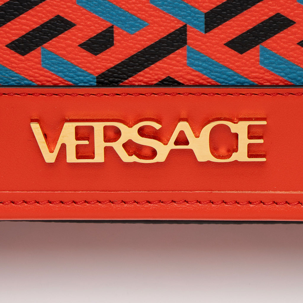 Versace La Greca Coated Canvas Top Handle