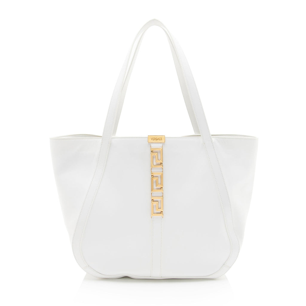Versace Leather Grecca Goddess Large Tote
