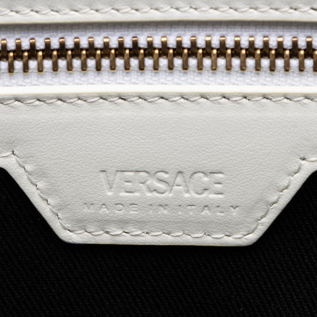 Versace Leather Grecca Goddess Large Tote