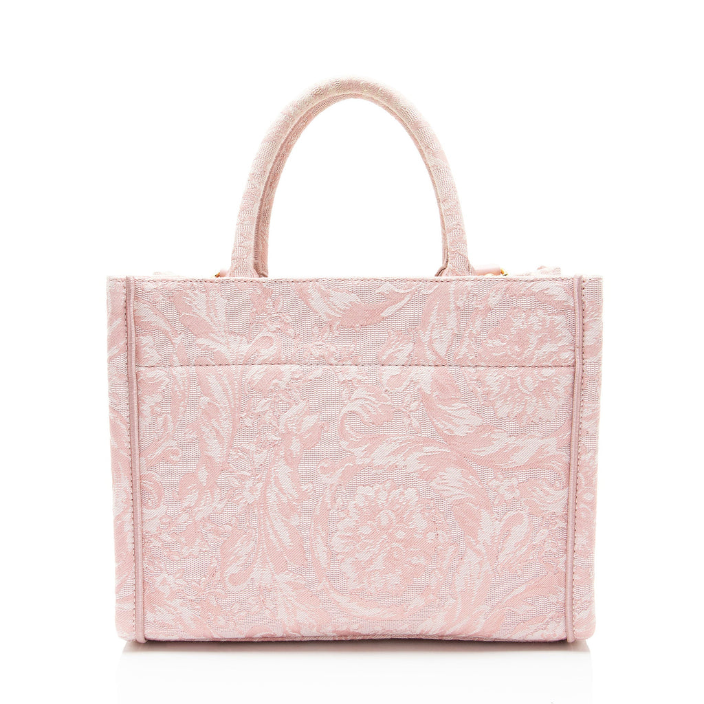 Versace Logo Canvas Barocco Athena Small Tote