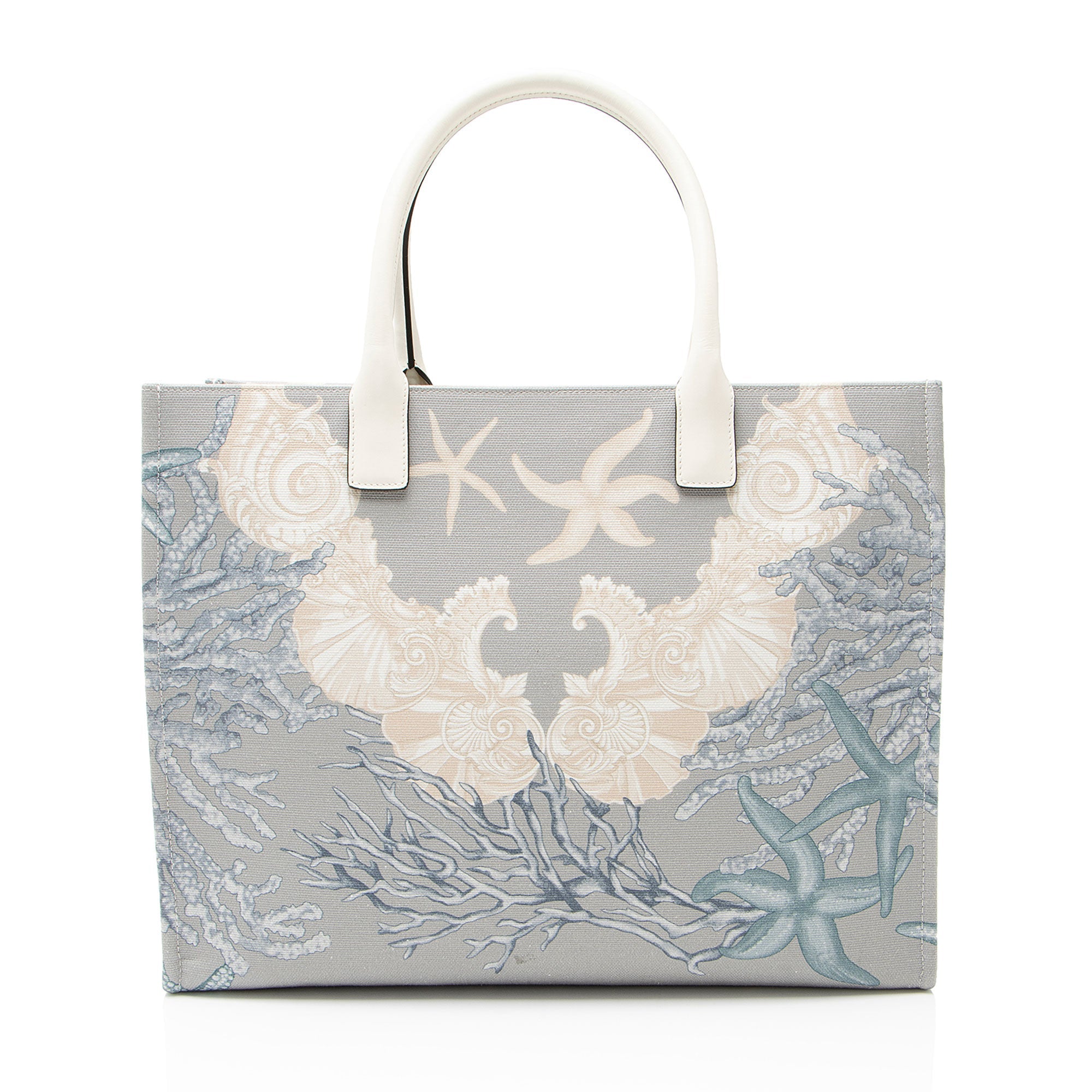 Versace Canvas Logo Barocco Sea La Medusa Large Tote