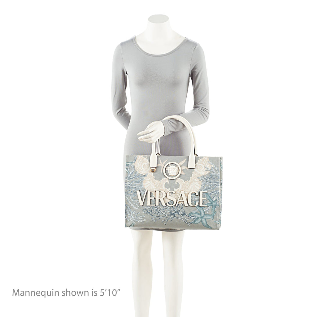 Versace Canvas Logo Barocco Sea La Medusa Large Tote