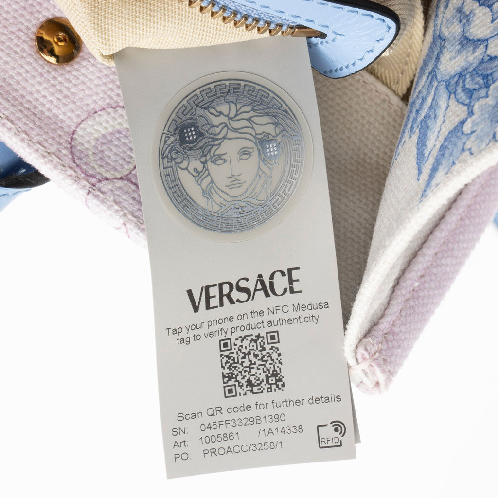 Versace Logo Canvas La Medusa Small Tote
