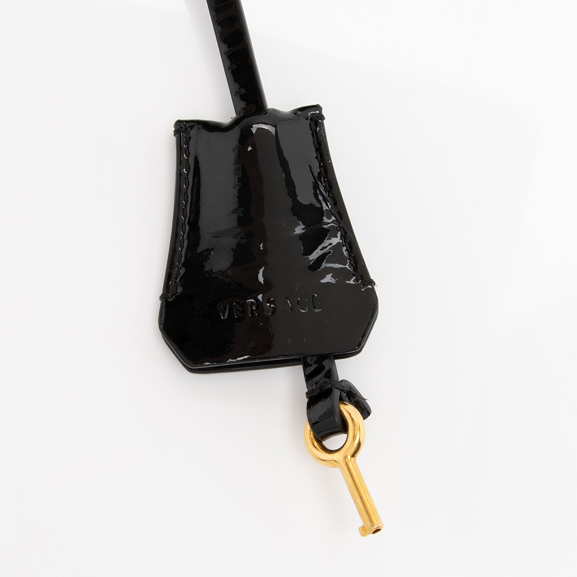 Versace Patent Leather Medusa Padlock Icon Flap Bag (SHF-QJzRU4)