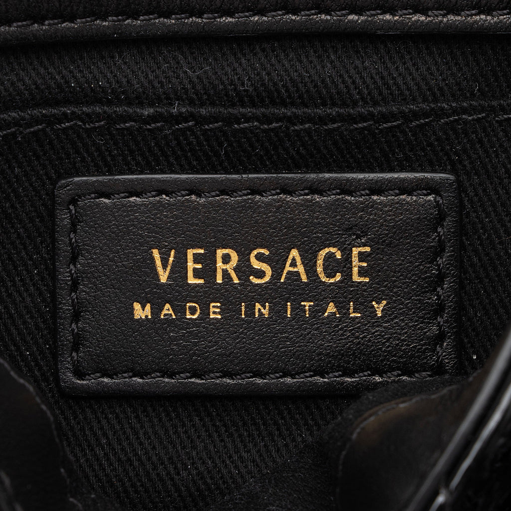 Versace Patent Leather Medusa Padlock Icon Flap Bag (SHF-QJzRU4)