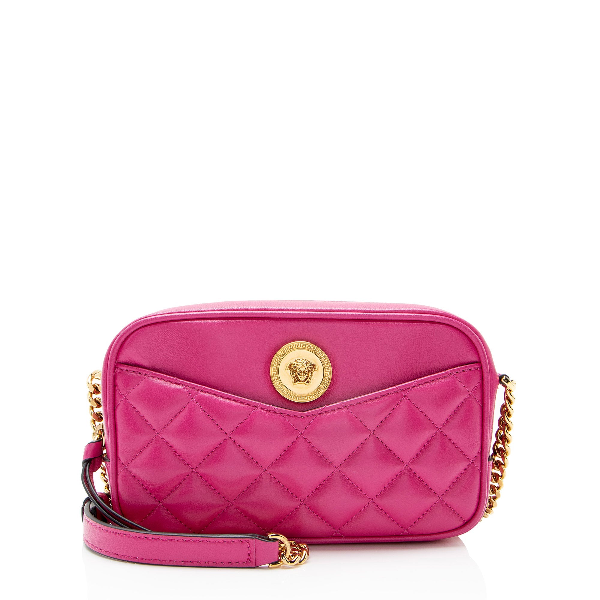 Versace Quilted Leather Medusa Small Camera Bag