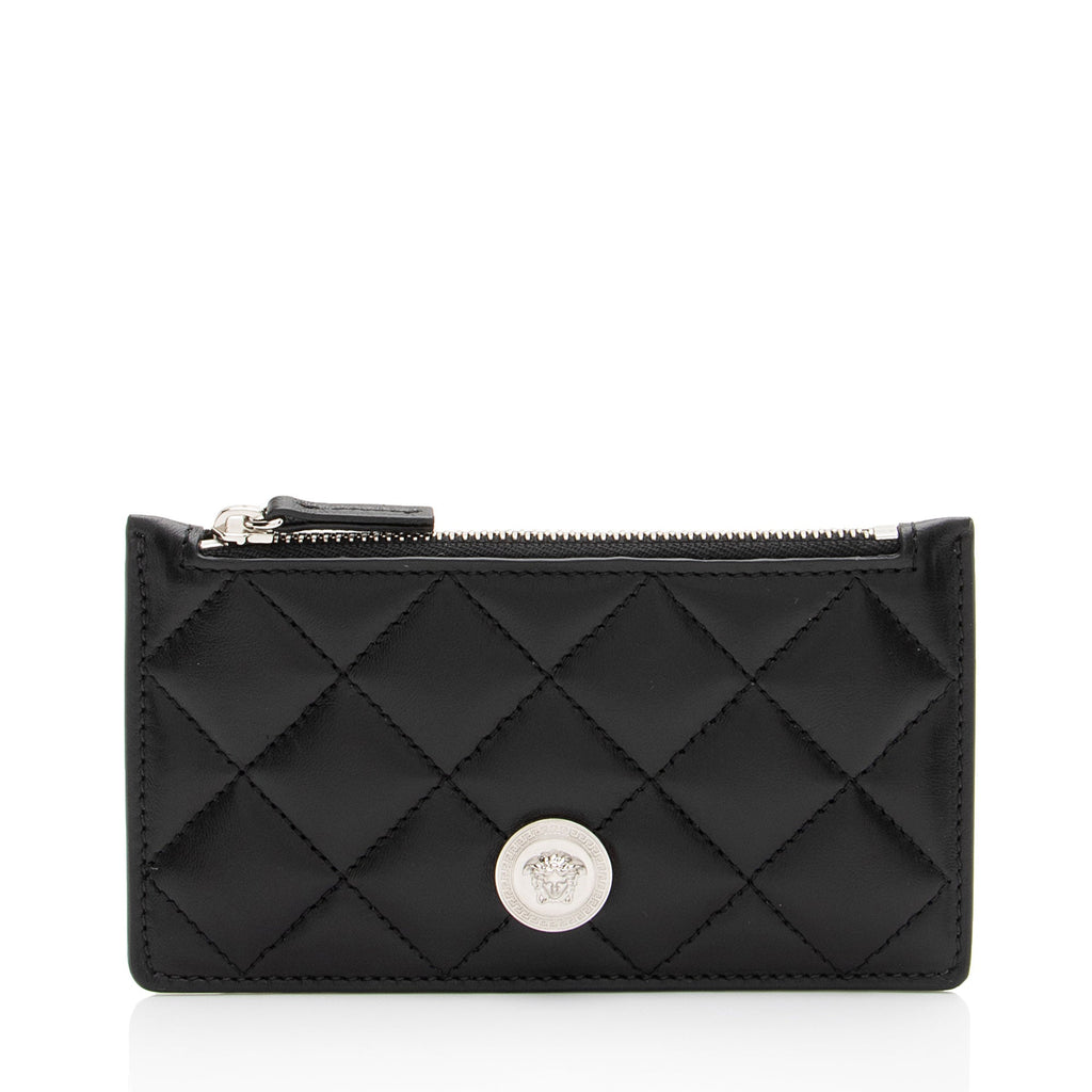Versace Quilted Nappa La Medusa Card Holder
