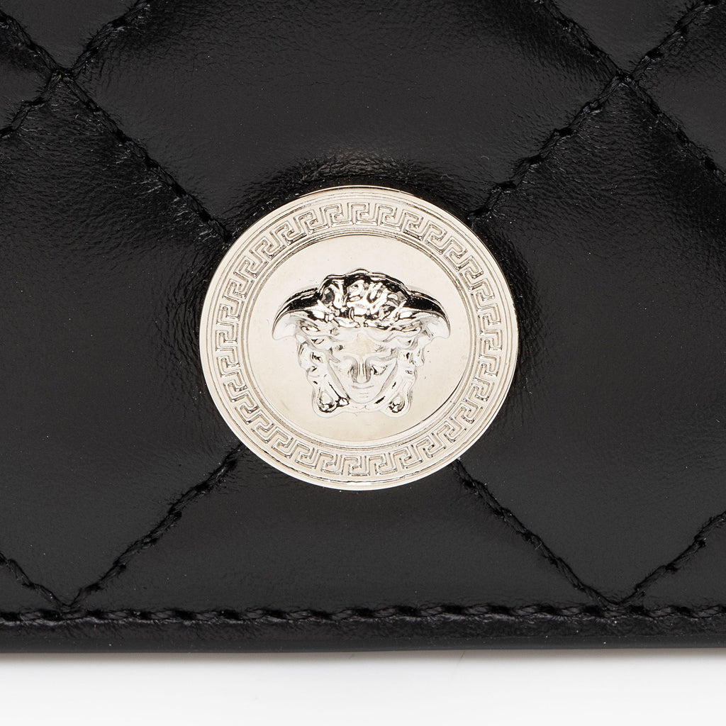 Versace Quilted Nappa La Medusa Card Holder