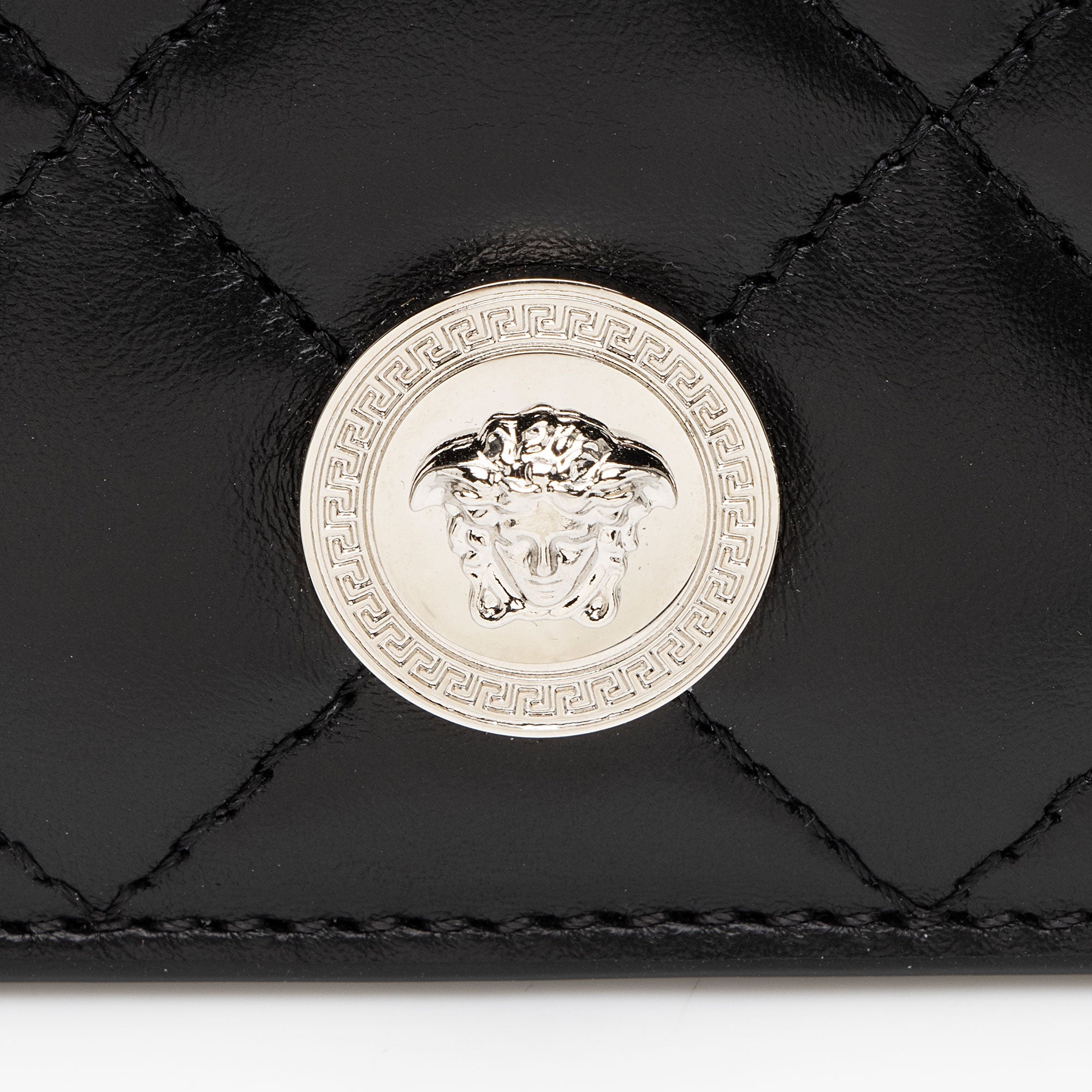 Versace Quilted Nappa La Medusa Card Holder