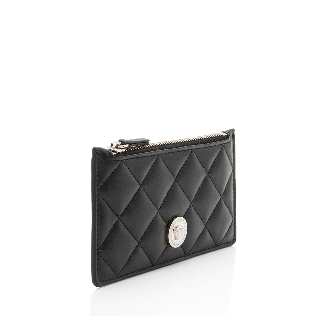 Versace Quilted Nappa La Medusa Card Holder