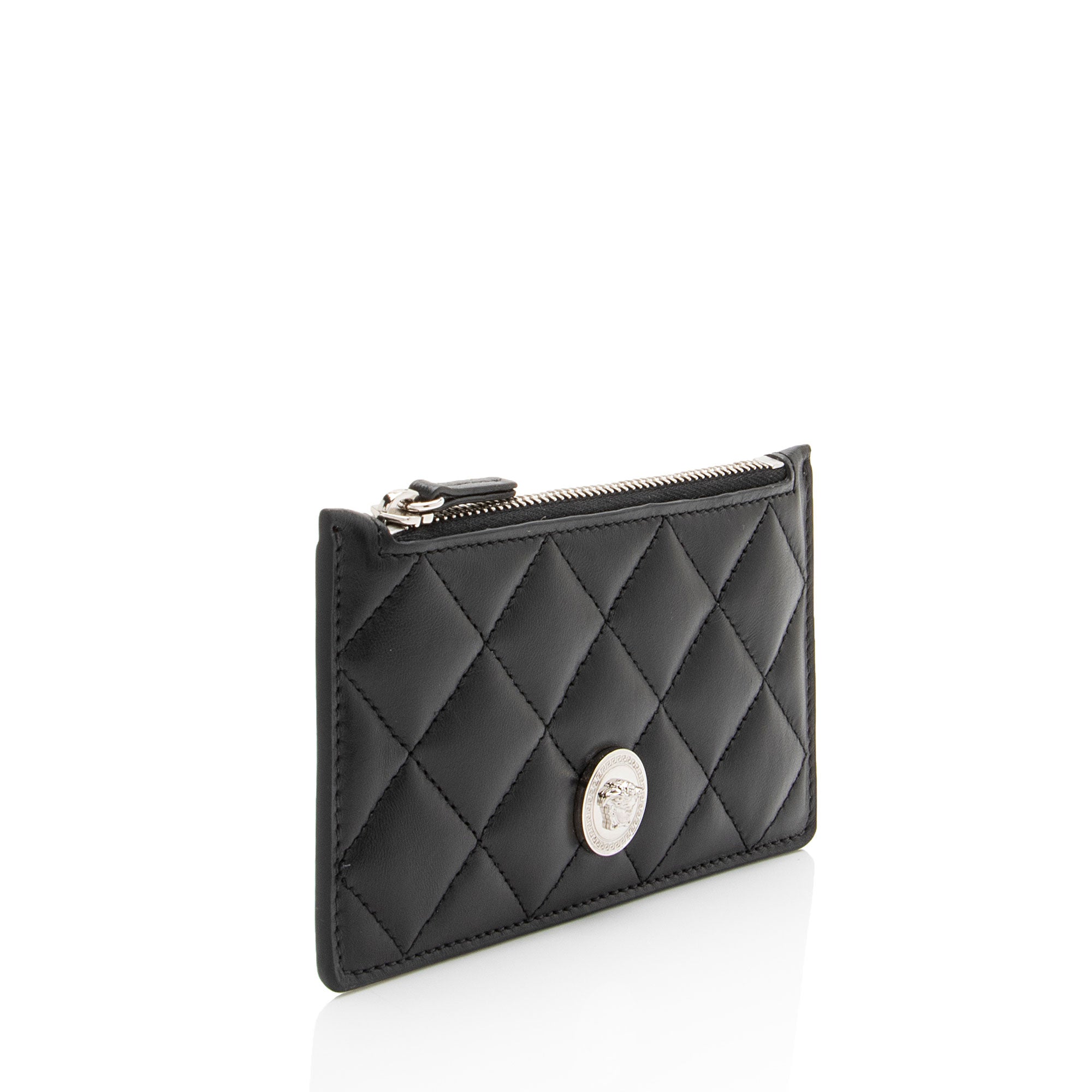 Versace Quilted Nappa La Medusa Card Holder