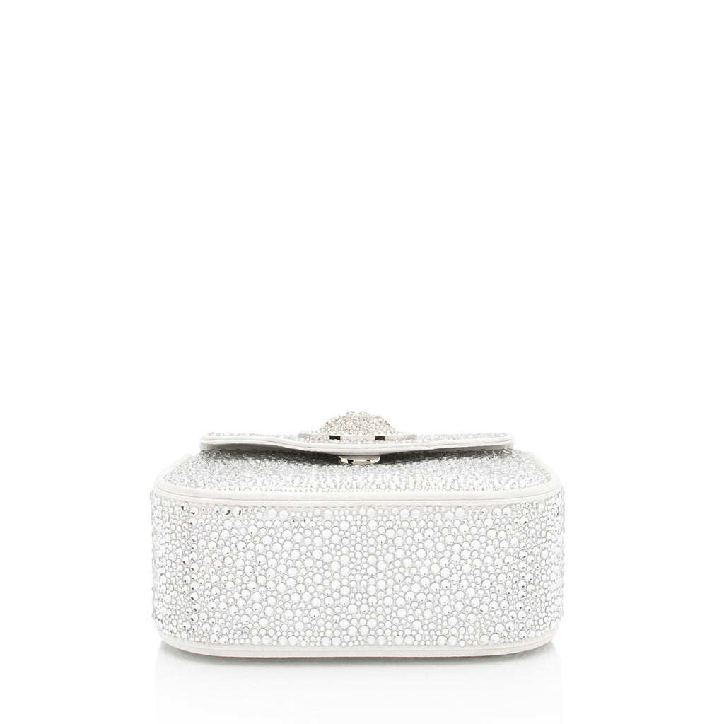 Versace Satin Crystal Embellished La Medusa Mini Top Handle