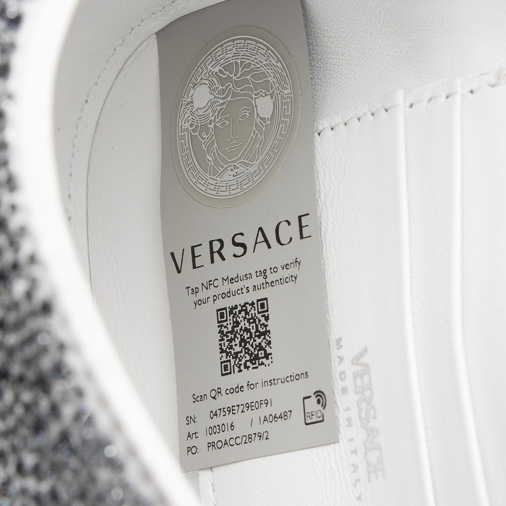Versace Satin Crystal Embellished La Medusa Mini Top Handle
