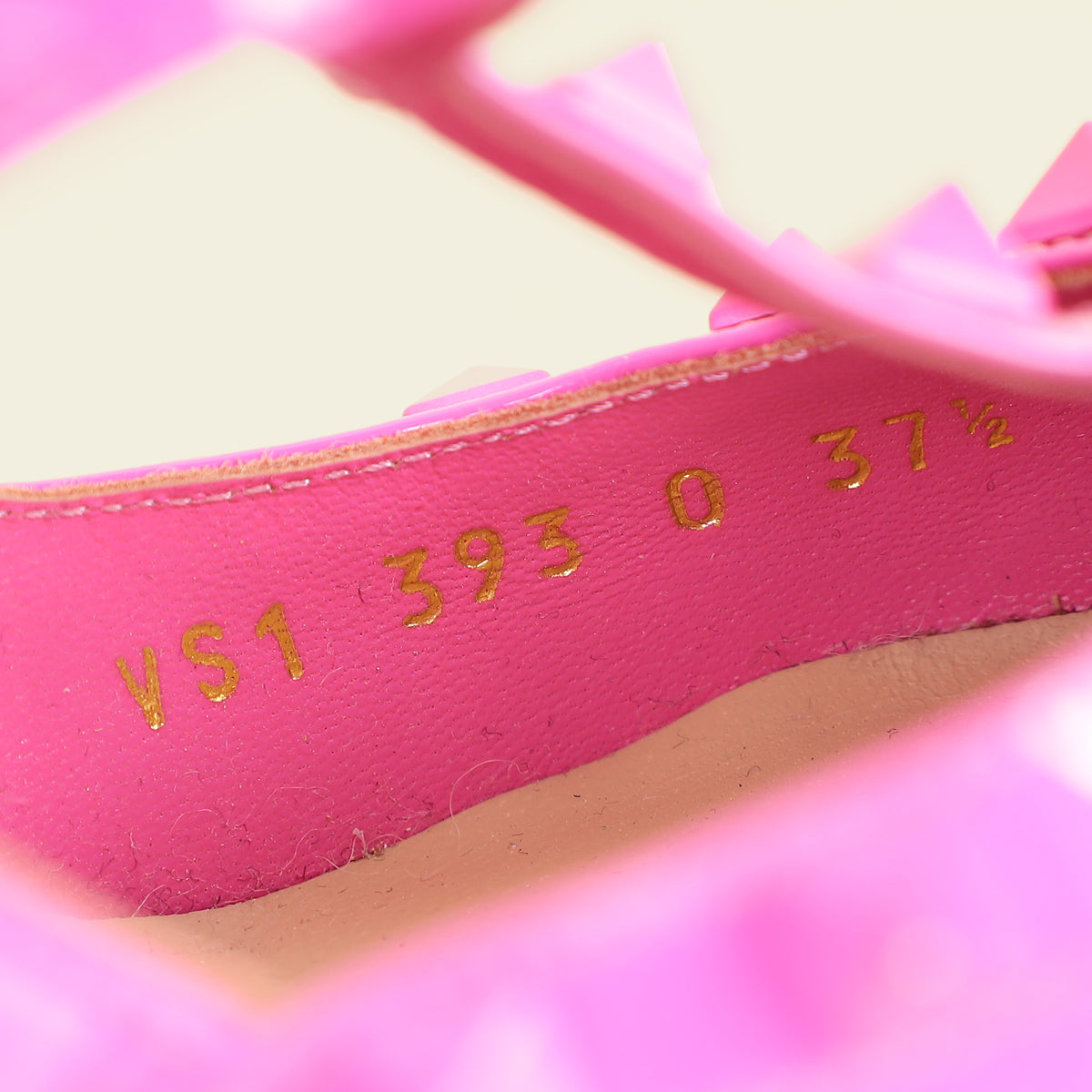 Valentino Fuchsia Rockstud Caged Ankle Strap Pump 37.5