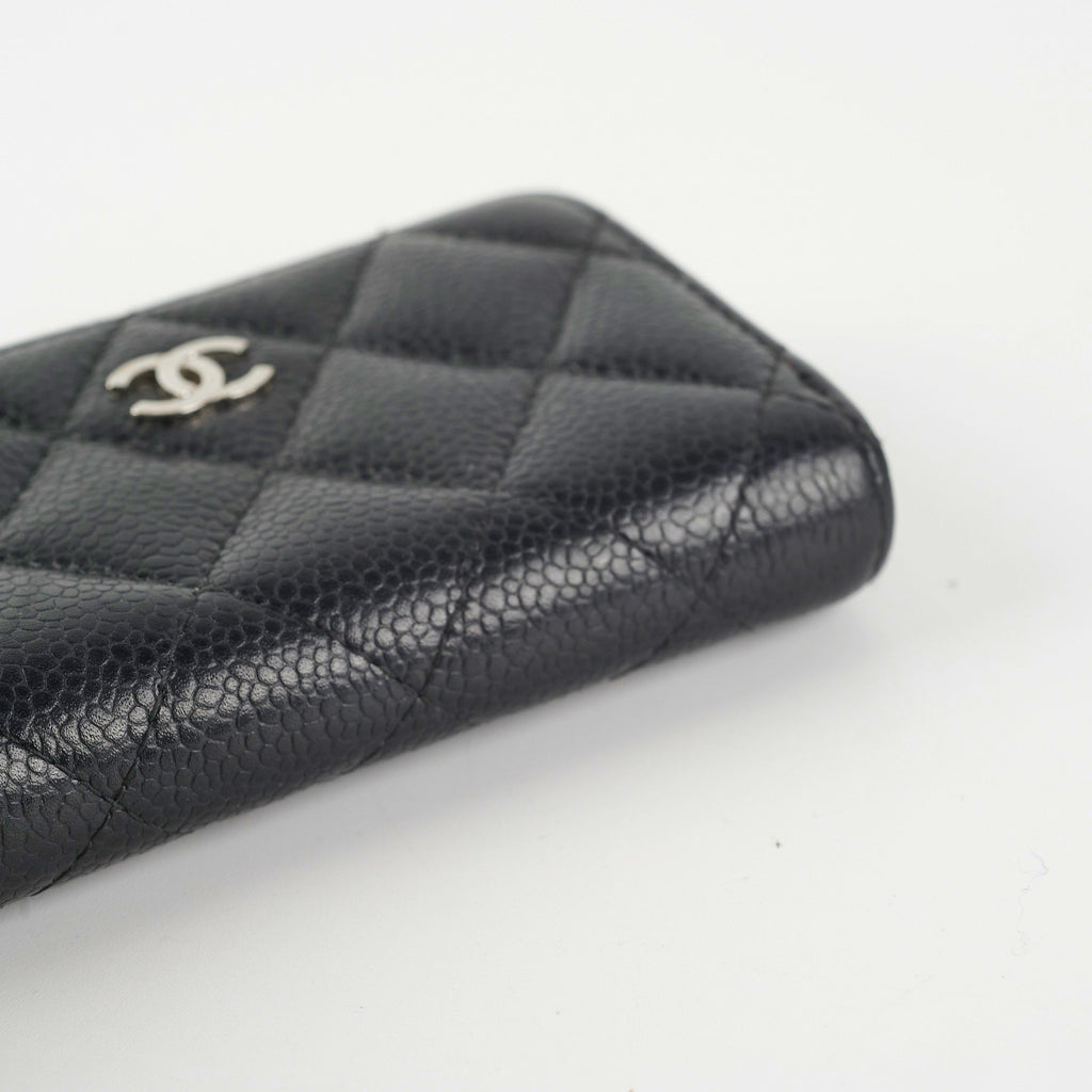 Chanel Quilted Caviar Zip Cardholder Black