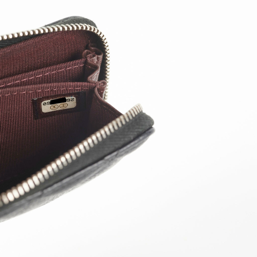 Chanel Quilted Caviar Zip Cardholder Black