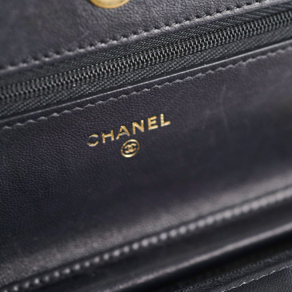 Chanel Wallet on Chain WOC Black Microchipped