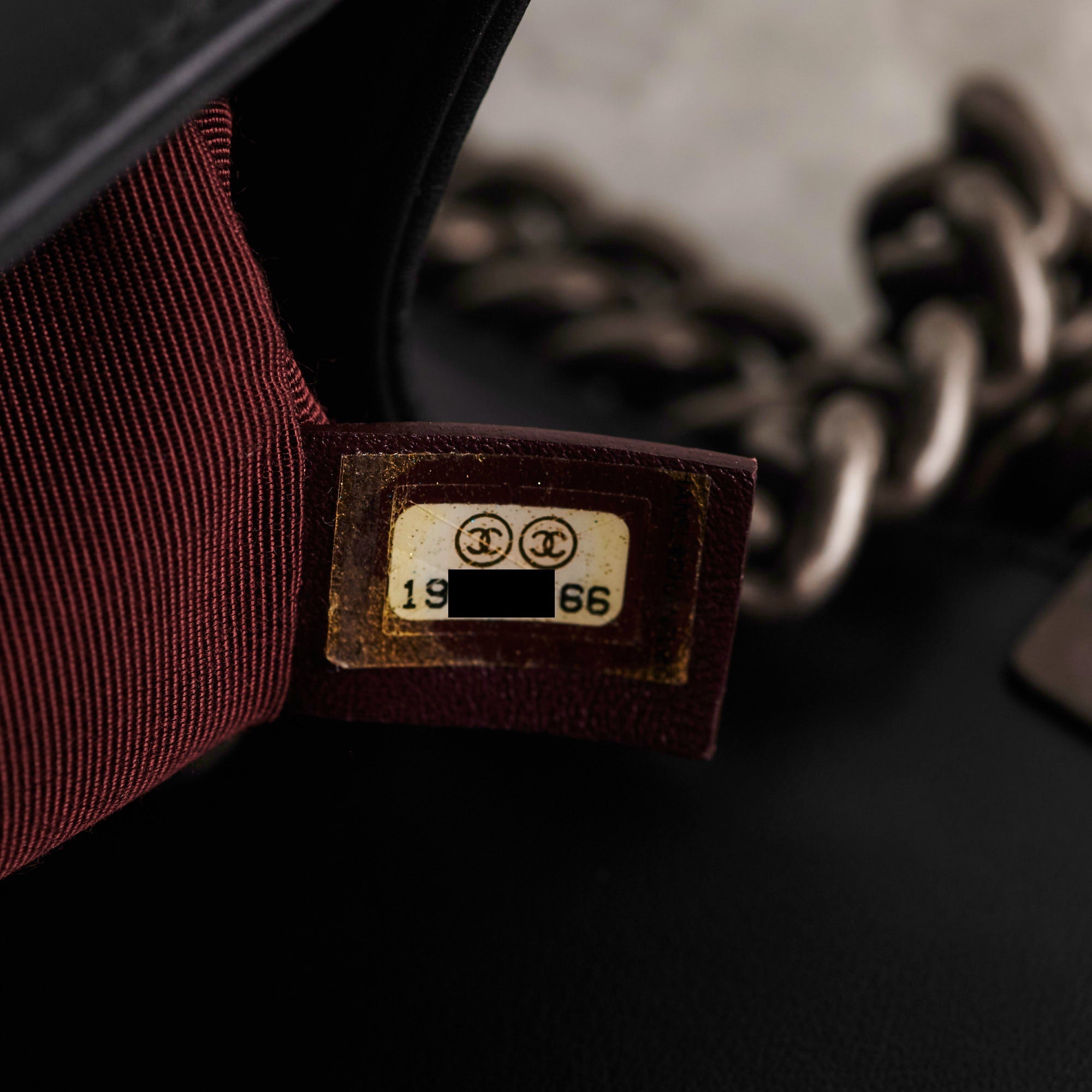 Chanel Old Medium Boy Chevron Black