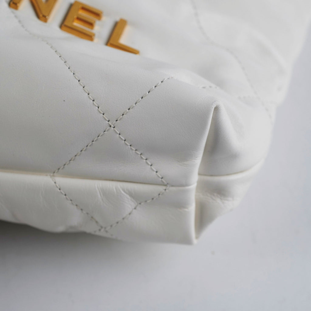 ITEM 10 - Chanel 22 Mini White Calfskin Bag - Microchipped