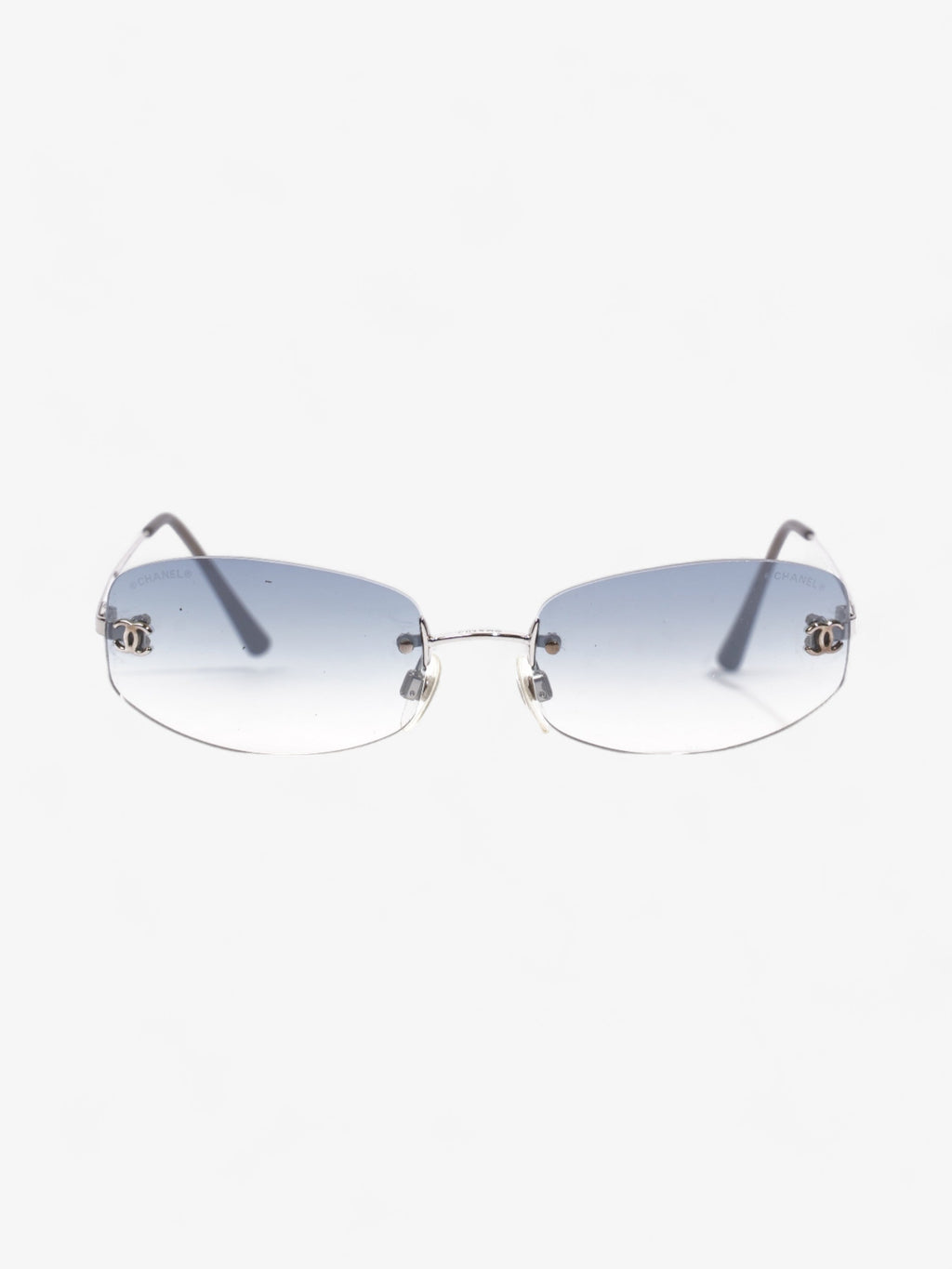 Chanel Transparent Classic Sunglasses Silver Acetate 130mm