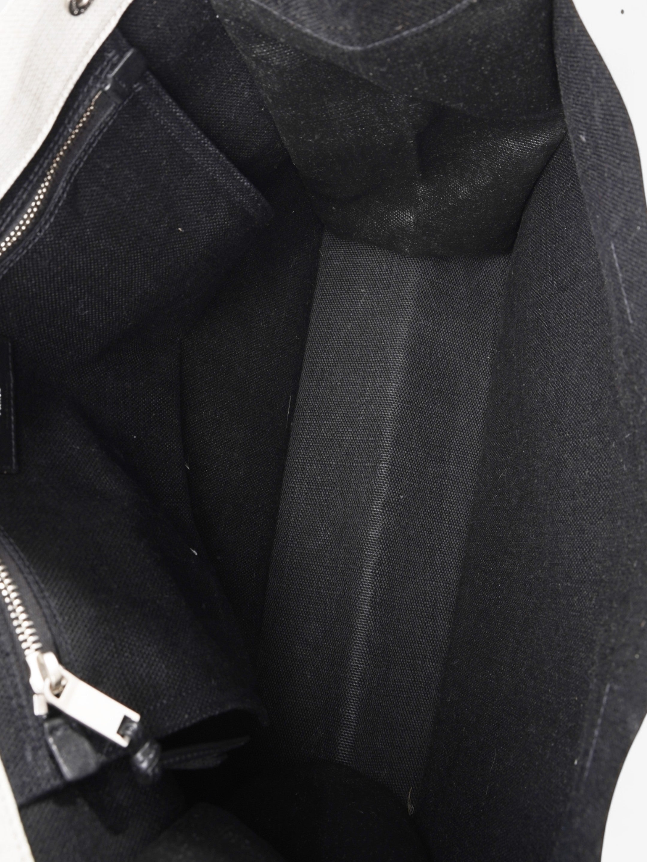 Saint Laurent Rive Gauche Tote Black / White Canvas