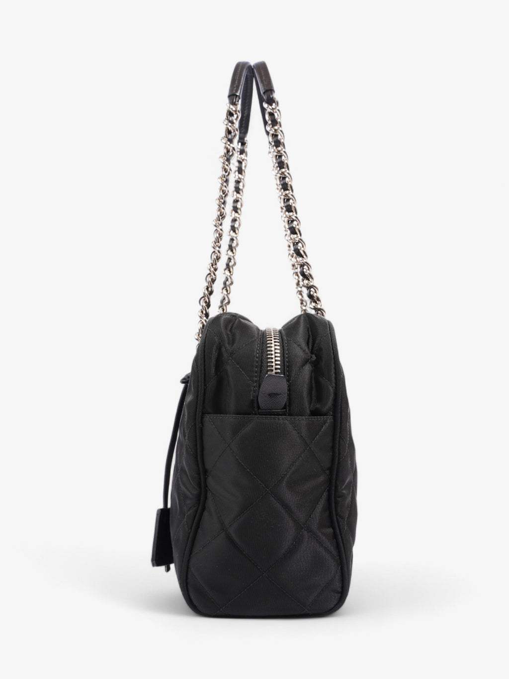 Prada Quilted Tote Black Re Nylon