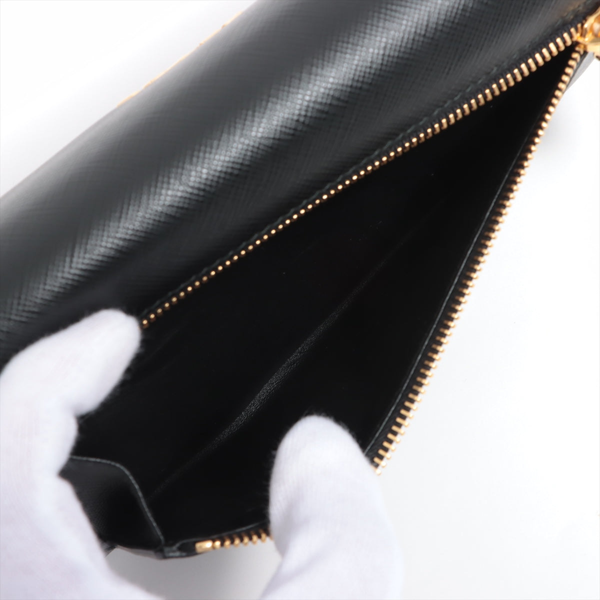Prada Black Large Saffiano Metal Leather Wallet [Clearance Sale]