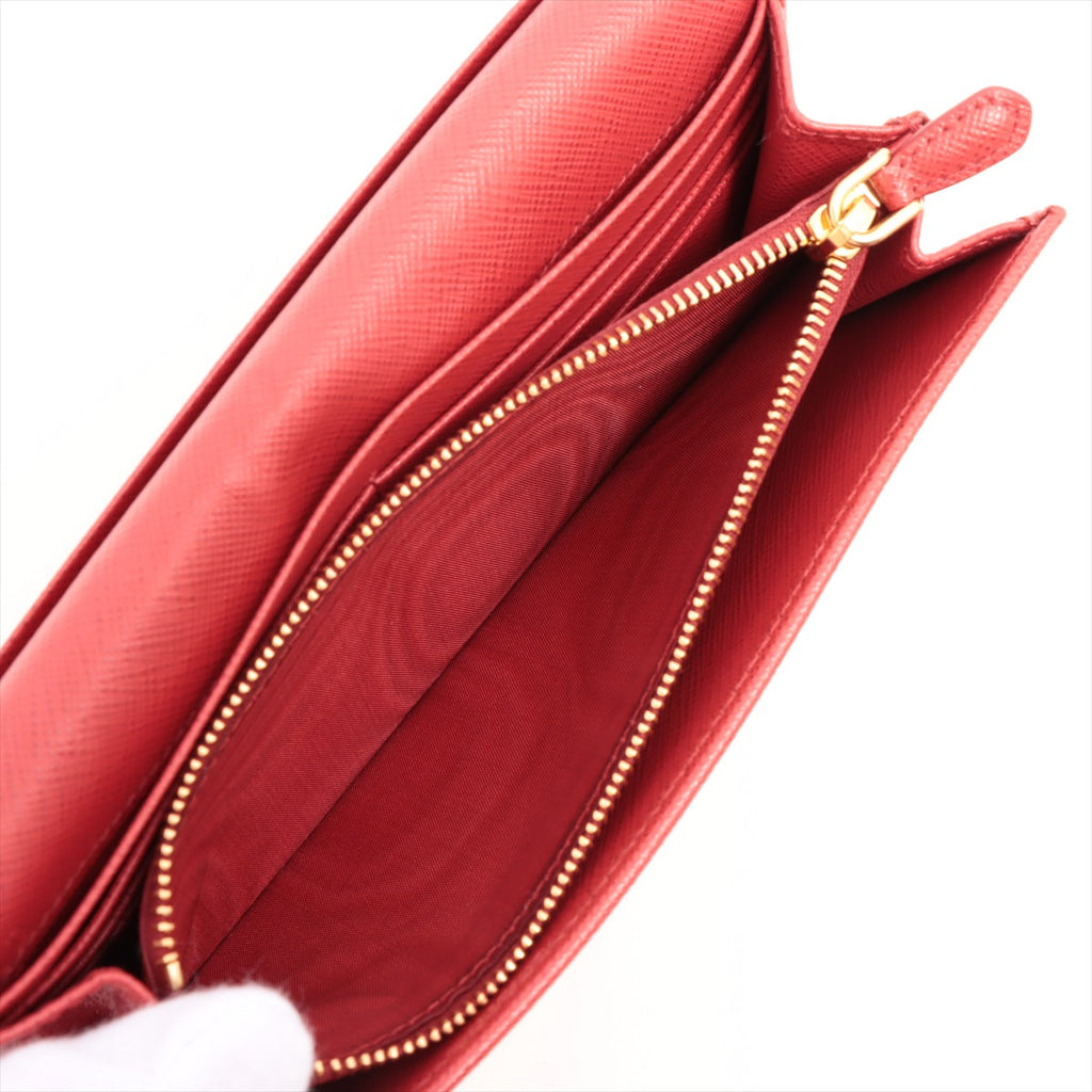 Prada Fuoco Large Saffiano Metal Leather Wallet [Clearance Sale]