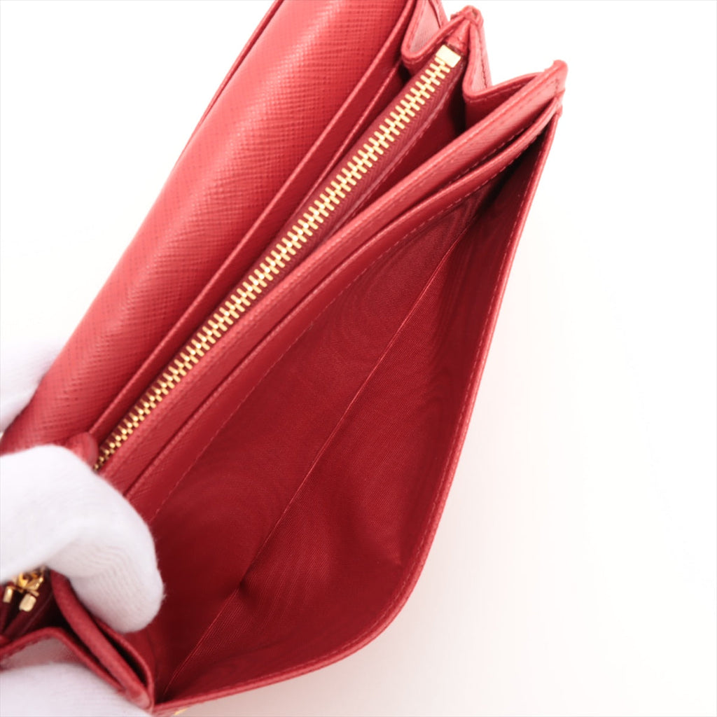 Prada Fuoco Large Saffiano Metal Leather Wallet [Clearance Sale]