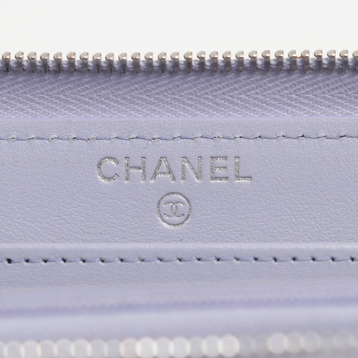 Chanel Caviar Classic Long Zipped Wallet Light Purple