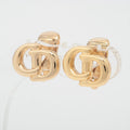 Dior CD Logo Gold Clip On Earrings Costume Jewellery