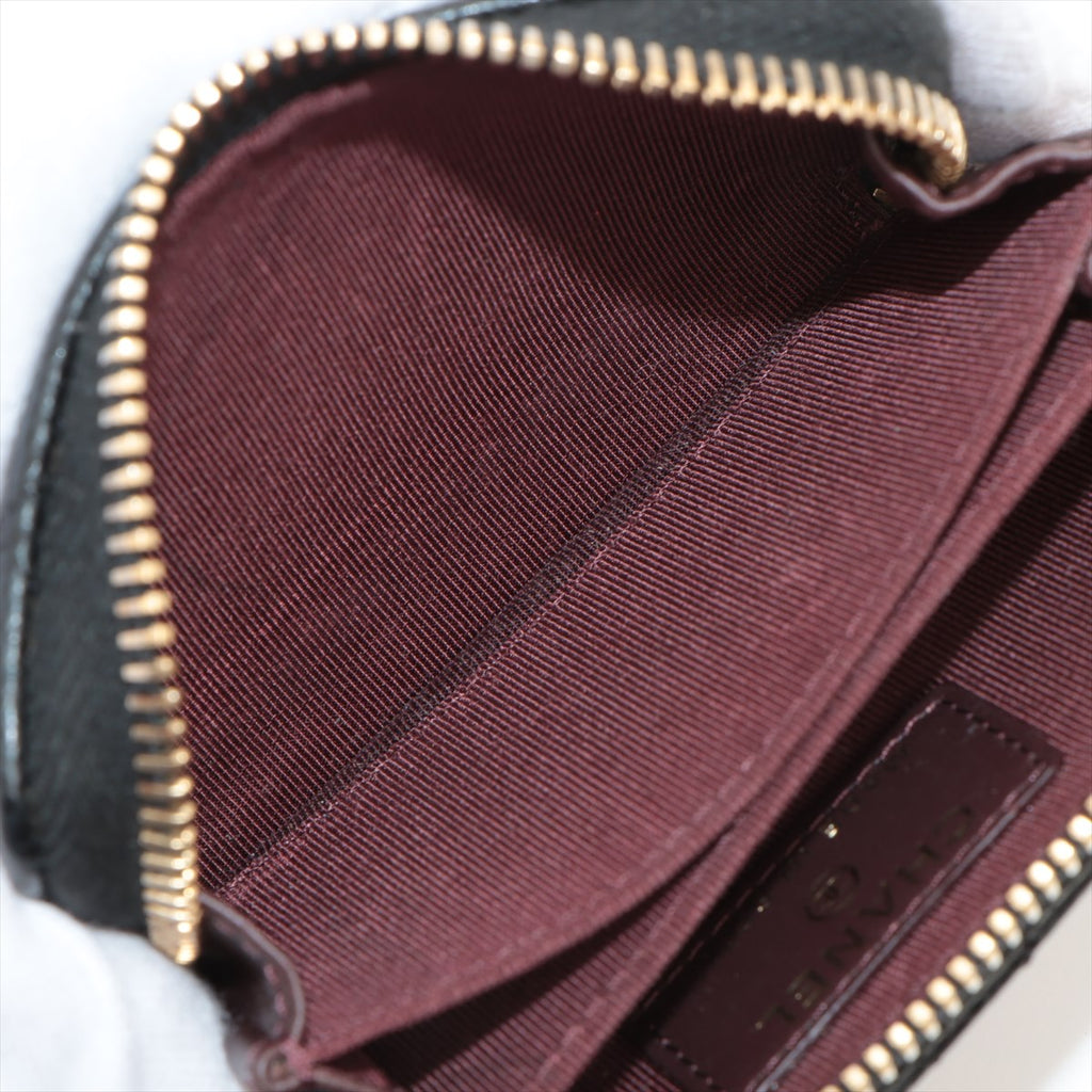 Chanel Zipper Caviar Black Card Holder - 22 series